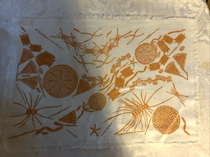 Antique Folly Cove Designers 13x18" Orange 1940s Placemat Glouster MA RARE NICE! - Picture 1 of 8