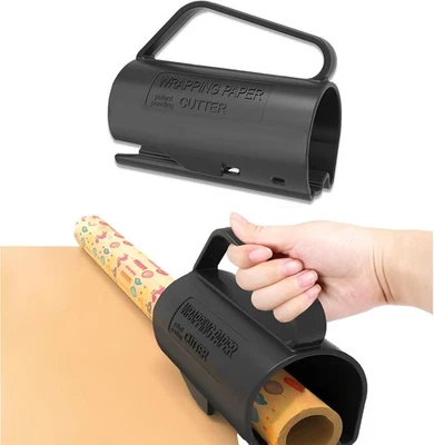 Cortador de rolo de papel de embrulho com alça deslizante fácil e suporte para embrulho para presente - Imagem 1 de 4