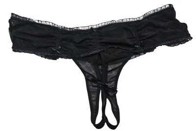 VTG 90s Fredericks of Hollywood XL BLACK LACE CROTCHLESS Lingerie Sheer Mesh - Image 1 of 4