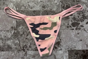 Victoria's Secret PINK M CAMOUFLAGE CAMO DOPPELTE RIEMCHEN SELTEN V STRING HÖSCHEN - Bild 1 von 4