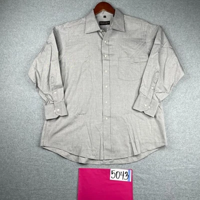 Donald Trump Shirt 17 Gray Classic Button Up Long Sleeve Casual Mens - Image 1 of 4