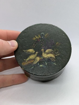 ANCIENNE BOITE A MOUCHE SENTIMENTALE VERNIS MARTIN DECOR PEINT EPOQUE - 19ème - Photo 1/4