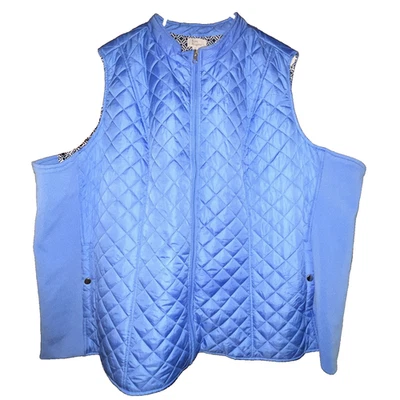 Chaleco Kim Rogers Azul Cremallera Completa Mujer’s Talla Grande 4X con Bolsillos Foto 1 de 4