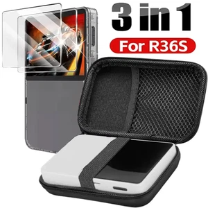 Estuche de transporte 3 en 1 con protectores de pantalla de vidrio para consola de juegos R36S Reino Unido  - Imagen 1 de 14