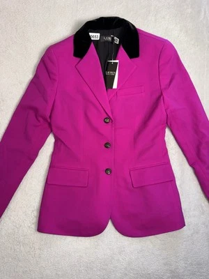 Blazer Lauren Ralph Lauren para mujer talla 2 fucsia con botones hombros acolchados  Foto 1 de 4