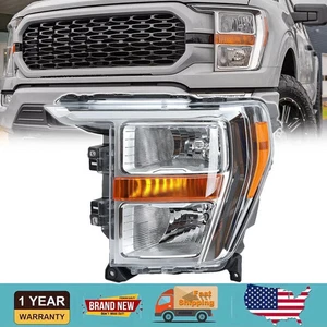 Driver Side Halogen Headlight Headlamp for 2021 2022 2023 Ford F150 F-150 Pickup - Picture 1 of 16