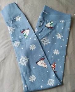 Old Navy Women's M Waffle-Knit Pajama Leggings Blue elasticized waist ~ New - Picture 1 of 5