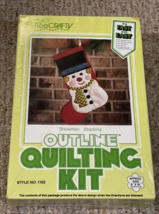 Vintage BEECRAFTY OUTLINE Quiltset Schneemann Strumpf Stil Nr. 1102 - Bild 1 von 7