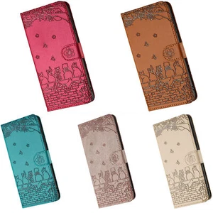 Flip Cat Embossed PU Leather Wallet Stand Cover Case for Google Pixel 7 8 Pro 7A - Picture 1 of 17