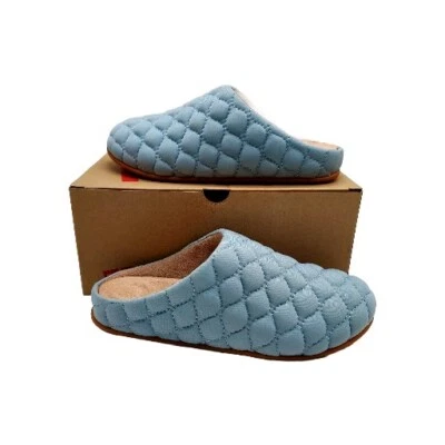 FitFlop Sz 5 Quilted Padded Chrissie Clog Slippers Pale Blue New in Box 5 US - Image 1 of 4