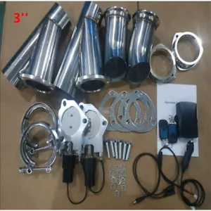 3'' Dual Electric Exhaust Cutout Valve E-Cut Out Y Pipe kit with Remote Switch - Picture 1 of 12