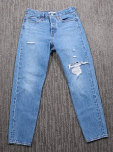 Pantalones de mezclilla Levis con pestaña roja ajuste de cuña con botones mosca para mujer 27 piernas en apuros cónicas grunge - Imagen 1 de 12