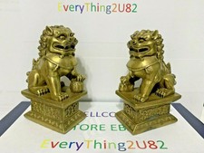 Pair of HANDMADE Chinese  Foo Dog Guardian Lion Statue Figurine Feng Shui # 2