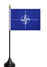 NATO North Atlantic Treaty Organisation Polyester Table Desk Flag 