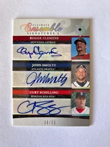Autografo 2006 Ultimate Roger Clemens John Smoltz Curt Schilling SP #36/50 Auto - Foto 1 di 2