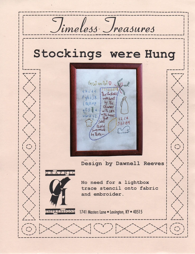 Graphic Impressions Timeless Treasures Stitchery Template "Stockings Were Hung" - Image 1 of 1