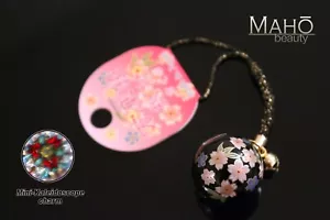Japanese Mini kaleidoscope mascot charm Sakura Cherry blossoms engimono BLACK - Picture 1 of 7