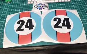 2 x GULF GT40 Classic Retro Style Rennnummern - Vinyl Aufkleber/Decals Auto 200 mm - Bild 1 von 2