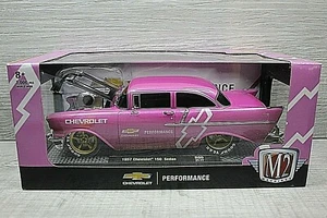 M2 Machines 1957 Chevrolet 150 Sedan R90 1:24 Pink 2021 Diecast NIB - Picture 1 of 6