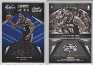 2016 Totally Certified Fabric of the Game Materials Blue /99 Tim Duncan #2 HOF