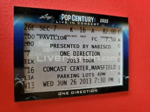 ONE DIRECTION LIVE IN CONCERT CERTIFIED CONCERT TICKET CARD 2022 POP CENTURY - Picture 1 of 2