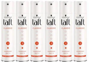 6x Schwarzkopf Taft Haarspray Classic Haltegrad 2, Halt und Schutz 250ml NEU - Bild 1 von 1