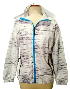Brooklyn Stoffjacke mit Kapuze - Full Zip Damen Gr. S türkis/weiß/grau - Bild 1 von 7