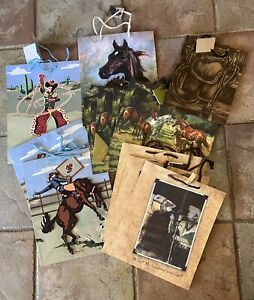 Lot 12 Western Cowboy Horse Paper Party Gift Bags 3 Different Sizes