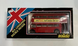 VINTAGE Solido AEC Double Decker Bus Red London Transport - Picture 1 of 5