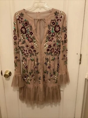 Nude Dress With Sequins & Beads Sz 8-10  - Image 1 of 4