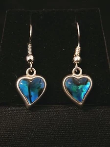 Impresionantes pendientes colgantes vintage de plata esterlina simulados de corazón turquesa #1163 - Imagen 1 de 3