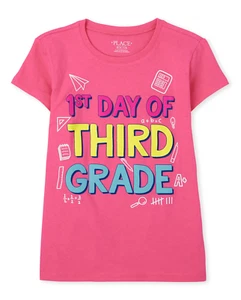 The Children's Place Girls Colorful Third Grade Graphic Tee T-Shirt Size 5/6 - Picture 1 of 2