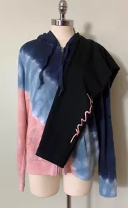 Victoria's Secret Pink Tie Dye Campus Hoodie + Leggings Set Blue Damsel XL NWT - Picture 1 of 13