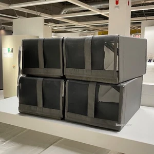 IKEA SKUBB Shoe box, dark gray , 8¾×13½×6¼" BRAND NEW (4-PACK) - Picture 1 of 5