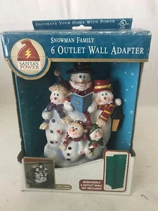 Snowman Handpainted 6 Outlet Wall Adapter Snowman Family New - Picture 1 of 3