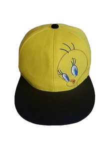 Bright Yellow Hat Tweety Bird Embroider Six Flags Souvenir Adjustable Snapback - Picture 1 of 10