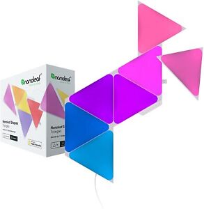 7 Nanoleaf Shapes Triangles Smarter Kit WiFi & Thread Smart RGBW 16M+ Color LED 