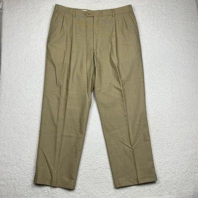 Pantalones de vestir vintage Burberry para hombre 38x30 de lana pantalones caqui Foto 1 de 4