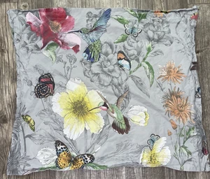 Cuscino standard in percalle reversibile colibrì fienile ceramica grigio/bianco - Foto 1 di 9