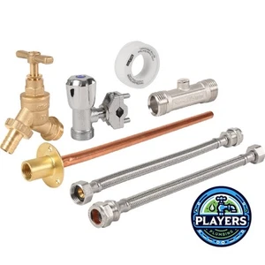 Outdoor Garden Tap Kit Through Wall DIY Kit Wall Adaptor, Flexi, Tee, ISO, Tap - Picture 1 of 2
