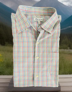 Peter Miller Button Up Shirt Men's XL Plaid Cotton Long Sleeve multi color - Picture 1 of 8