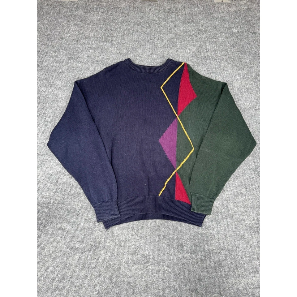 Suéter Vintage Colores por Alexander Julian XL Tejido Geométrico Pullover Años 90 Foto 1 de 4