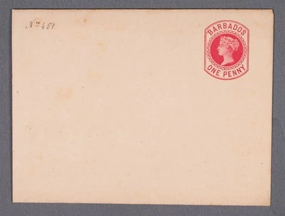Envoltura de papelería MayfairStamps Barbados One Penny Royalty Red Trim aau_85221 Foto 1 de 2