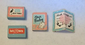 Vtg Baby Birth Certificate Book Cracker Jack Gumball Charm Toy Prize Premium Lot - Picture 1 of 4