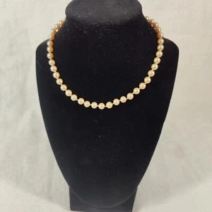 Verzierte Vintage 1960 Mid Century Faux Perlenkette 13" - 16" 6 mm Perlen - Bild 1 von 12