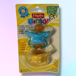 2006 Vintage Playtex Baby Schnuller 0-24+ Monate, abgewinkelte Brustwarze, blau gelb - Bild 1 von 9