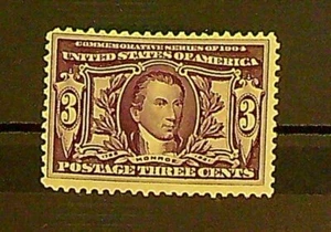Scott# 325 -  3¢ Louisiana Purchase / President James Monroe MH (CV = $70) - Picture 1 of 2