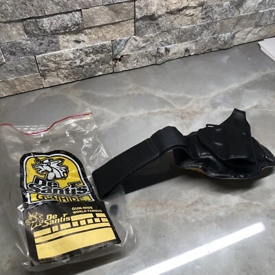 Desantis #95 Black Leather Ankle Holster RIGHT Rig For COLT MUSTANG Pistol #U28 - Image 1 of 4