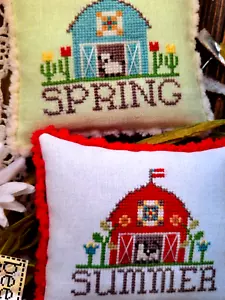 Bitty Barns - Spring and Summer - Barn, Animals, Plants - Cross Stitch Chart - Picture 1 of 2