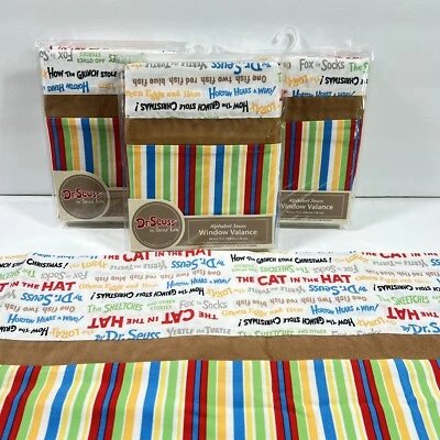Dr. Seuss Window Valance Curtains  Set of 4 ABC Alphabet  82" x 15"  New 2009 - Image 1 of 4